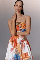 Maeve Strapless Tiger Printed Midi Dress