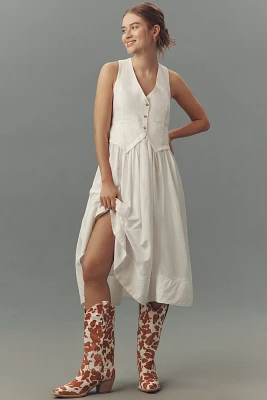 Pilcro Sleeveless Vest Twofer Midi Dress