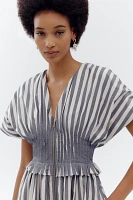 By Anthropologie V-Neck Zip-Front Midi Dress