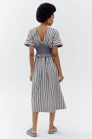 By Anthropologie V-Neck Zip-Front Midi Dress