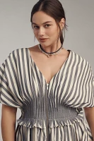 By Anthropologie V-Neck Zip-Front Midi Dress