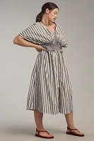 By Anthropologie V-Neck Zip-Front Midi Dress