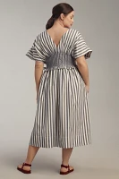 By Anthropologie V-Neck Zip-Front Midi Dress