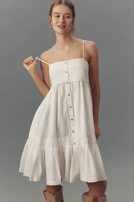 Pilcro Sleeveless Ruffle-Hem Midi Dress