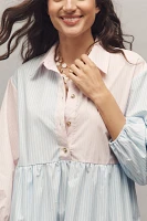 The Bettina Tiered Shirt Dress by Maeve: Stripe Mix Mini Edition