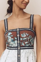 Maeve Sleeveless Square-Neck Button-Front Midi Dress