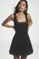 RMN Studio Sleeveless Grommet Whipstitch Mini Dress