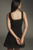 RMN Studio Sleeveless Grommet Whipstitch Mini Dress