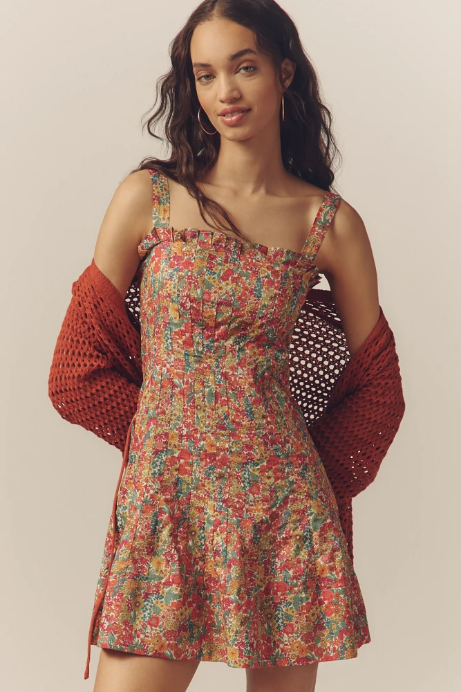 Love The Label Cally Sleeveless Ruffle-Trim Mini Dress