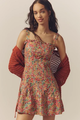 Love The Label Cally Sleeveless Ruffle-Trim Mini Dress