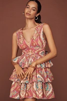 Love The Label Quinn Sleeveless V-Neck Tiered Ruffle Mini Dress