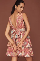 Love The Label Quinn Sleeveless V-Neck Tiered Ruffle Mini Dress