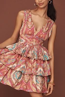 Love The Label Quinn Sleeveless V-Neck Tiered Ruffle Mini Dress