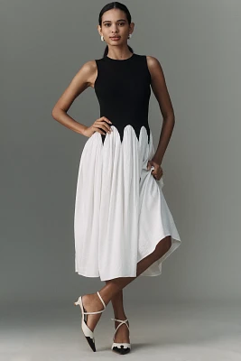 Siempre Michelle Sleeveless Colorblock Midi Dress