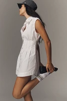 Siempre Embellished Collar Pleated Mini Shirt Dress