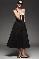 Extro&Vert Susana Sleeveless Corset Pleated Midi Dress