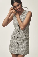 Theory Sleeveless Tweed Shift Mini Dress