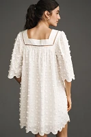 Maude Club Kensie Short-Sleeve Square-Neck 3D Floral Mini Dress