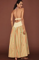 Fenáreta Olimpia Halter Basque-Waist Maxi Dress