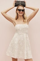 Sundream Strapless Tweed Floral Mini Dress