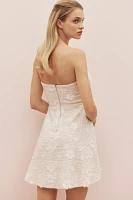 Sundream Strapless Tweed Floral Mini Dress
