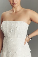 Sundream Strapless Tweed Floral Mini Dress
