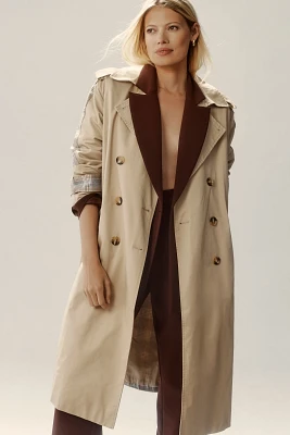 DOLAN Mixed Plaid Trench Coat