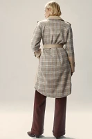 DOLAN Mixed Plaid Trench Coat