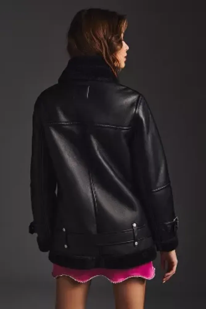 Avec Les Filles Faux Leather Jacket