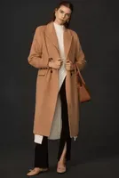 Avec Les Filles Double-Breasted Corset Wool Blend Coat