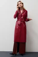 Avec Les Filles Ruby Patent-Leather Trench Coat