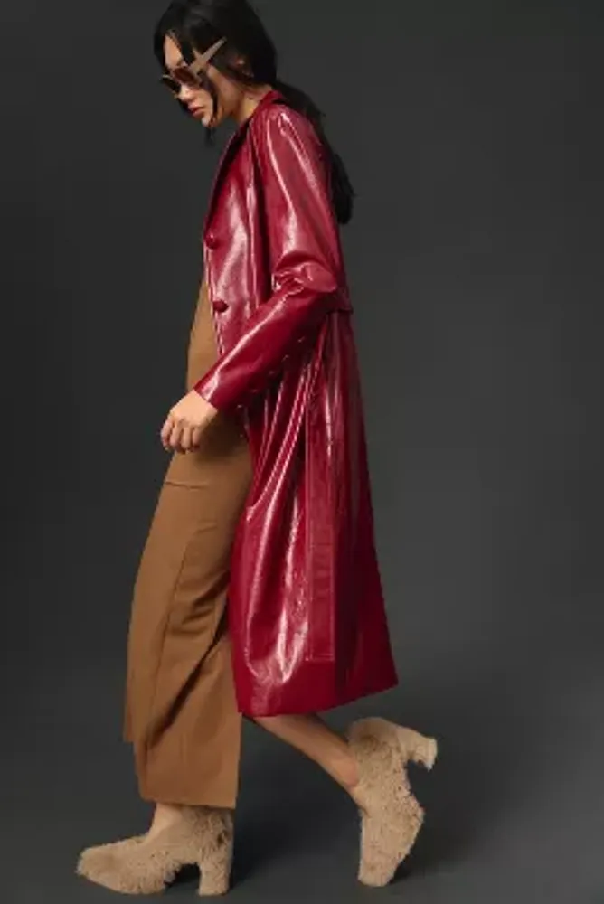 Avec Les Filles Ruby Patent-Leather Trench Coat