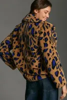 Avec Les Filles Faux Fur Leopard Print Coat
