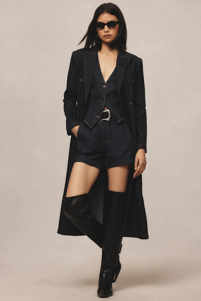 Avec Les Filles Denim Trench Coat