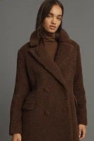 Avec Les Filles Sherpa-Fleece Notch-Lapel Coat