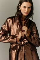 Avec Les Filles Metallic Trench Coat