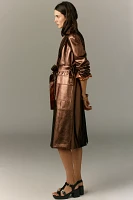 Avec Les Filles Metallic Trench Coat