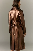 Avec Les Filles Metallic Trench Coat