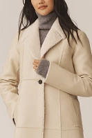 Avec Les Filles Reversible Faux-Leather Sherpa Maxi Coat