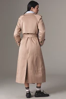 Avec Les Filles Poplin Shirting Belted Trench Coat