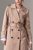 Avec Les Filles Poplin Shirting Belted Trench Coat