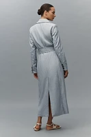 Avec Les Filles Cutaway Belted Maxi Trench Coat