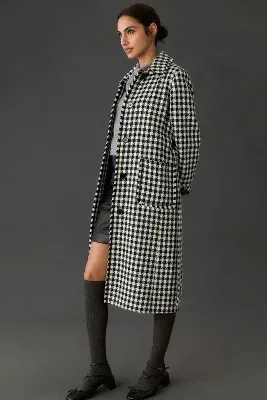 Noize Una Houndstooth Trench Coat