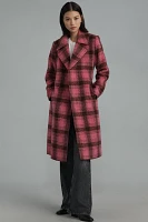 Noize Katja Belted Plaid Trench Coat