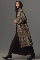 RIXO Milly Leopard Long Coat