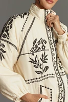 By Anthropologie Embroidered Puffer Coat