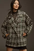 By Anthropologie Double-Breasted Tweed Coat