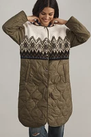 By Anthropologie Fairisle Mixed Coat