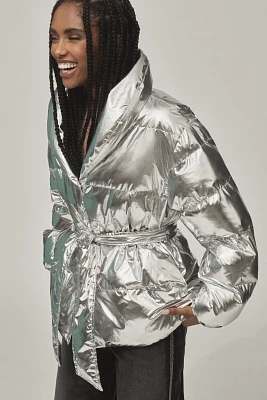 Endless Rose Metallic Puffer Coat