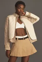 By Anthropologie Quilt Mix Cropped Jacket